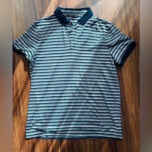 Michael Kors Men's Navy and White Striped Polo